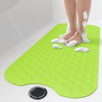 OTHWAY No Suction Cup Bath Mat: 39x16inch Extra Long Bathmat│Perfect for Refinished Bathtub Mat│Made of Nature Rubber│a Blessing for The Elderly and Children (39x16inch, L-Green)