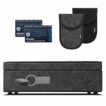 Ananta Faraday Box for Car Keys – Luxury RFID Signal Blocking Key Box, Magnetic Close, Twin Faraday Pouches & RFID Cards (Grey)
