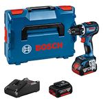 Bosch Professional 18V System GSR 18V-90C Cordless Drill (with 2 x 5.0Ah Batteries, GAL 18V-40 Charger, in L-Box)