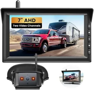 7" HD Wireless Backup Camera for Furrion System: Easy Setup & Stable Signal Back Up Camera, Wide View Rear View Camera with Clear Night Vision, Split Screen Monitor for RV Camper Trucks AUTO-VOX