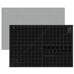 Headley Tools 24 x 36 Inch Thickened Self Healing Sewing Cutting Mat, A1 Rotary Cutting Sewing Mat for Crafts, Double Sided 5-Ply Table Cutting Board for Fabric Quilting Leather Arts Hobby, Grey/Black