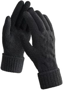 TRENDOUX Women's Thermal Black Gloves for Cold Weather: Touchscreen Tech Hand Protection with Lined Fingers Outdoor for Woman Adult