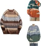 MaNMaNing Knit Sweater for Women Y2K Vintage Striped Sweatshirt Hip Hop Street Wear Grunge Aesthetic Pullover Jumper Tops Coffee