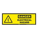 Mr. Safe - Danger - Electrical Hazard Sign Eco Vinyl Sticker (12 Inch X 4 Inch)