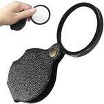 20X Pocket Magnifier, Rotating Folding HD Mini Portable for Reading Student Pocket Magnifier(Black)