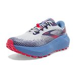 Brooks Women’s Caldera 6 Trail Running Shoe, Oyster/Blissful Blue/Pink, 9