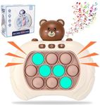 ROUSKY Quick Push Bubble Game for Kids & Adults,Mini-Handheld Fast Speed Push Game,Relieving Stress Pop Fidget Game Toys for Boys, Girls, Teens (Bear)