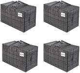 VENO 4 Pack Moving and Storage Bags, Heavy Duty, Alternative to Moving Boxes, Large Packing Totes Supplies for College Dorm Room with Zipper for Clothes, Wide Open Design (Windowpane, 4 Pack)