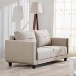 Home Centre | Berry | Fabric|Solid Wood | 3 Seater Sofas | Beige | 1 Year Warranty