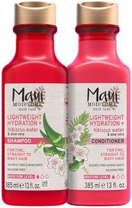 Maui Moisture Lightweight Hydration + Hibiscus Shampoo + Conditioner for Daily Moisture, No Sulfates, 13 Fl Oz