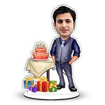 Foto Factory Gifts® CA0053 Personalized Wood Caricature for Birthday Boy (Wooden, 8inch x 5inch, Multicolour)