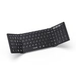 ProtoArc Foldable Bluetooth Keyboard, XK01 Full Size Folding Wireless Keyboard with Number Pad, Portable Travel Keyboard for Windows iOS Android Tablets, Laptops, iPad, iPhone - Grey Connect Button