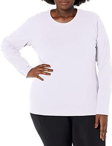 Russell Athletic Women's Cotton Performance T-Shirts, Long Sleeve - White, Small