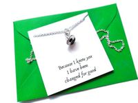 Because I know you I have been changed for good quote card jewellery WITCH hat necklace gift, WICKED gravity musical themed jewellery birthday Xmas present favors