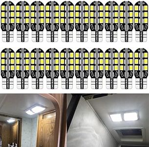 UNXMRFF 921 922 912 LED Bulbs White Super Bright 24-SMD Camper Light Bulbs T10 168 194 LED Bulb for 12V RV Light Bulbs, Travel Trailer RV Interior Ceiling Lights, Car Dome Map lights (Pack of 20)