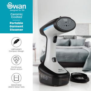 Swan Portable Garment Steamer – Handheld Fabric Steamer, Black