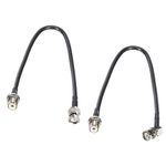 Uxcell 2Pcs 1FT RG58 Coaxial Cables BNC Male Right Angle to UHF Female Low Loss RF Coaxial Cable Black for CB,Amateur,Two-Way Radio,SWR Meter,Antenna,Walkie