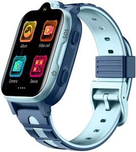 Tavice Kids 4G Smartwatch with GPS Tracker, SIM Support, Voice & Video Calls, SOS Emergency Alert, Camera, Waterproof Design, Educational Games, Perfect for Kids Learning and Play (Blue)