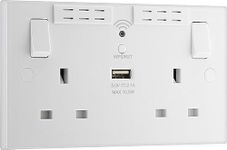 BG Electrical Double Switched Fast Charging Power Socket with USB Charger and Wi-Fi Repeater