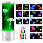 Jellyfish Lamp, Jellyfish Night Light with Remote Control, 17 Color Changing Jellyfish Light, Home Decor Creative Jelly Fish Light Lamp for Living Room, Bedroom or Room Decor (White)