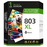 803 Black Ink Cartridge, 803 XL Ink Remanufactured for HP Cartridge 803 Compatible with HP DeskJet 1111 1112;DeskJet All-in-One 2131 2132 2621 2622 2623;AMP 120 125 Printers(1 Black)