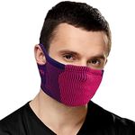 Naroo F5s - 2-in-1 Reversible Reusable Dust Filtering Breathable Pro Sport Face Mask for Running Hiking Biking (Navy-pink)