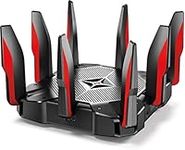 TP-Link AC5400 Tri Band Gaming Router - MU-MIMO, 1.8GHz Quad-Core 64-bit CPU, Game First Priority, Link Aggregation, 16GB Storage, Airtime Fairness, Secured WiFi, Works with Alexa (Archer C5400X)