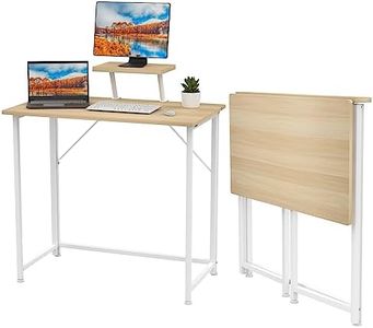 PIPIPOXER Mesa Plegable 80x45x75cm, Mesa Escritorio con Soporte Monitor Escritorio Informático para Estudiantes y Trabajadores, Escritorio de Computadora Plegable Mesas Mesa Oficina para PC, Madera