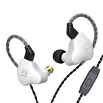 KBEAR KS1 1DD HiFi in Ear Monitor Earphone, Noise Canceling Earbuds Headphone KINBOOFI Dynamic Headset with Detachable 2 Pin Cable (White with Mic)…