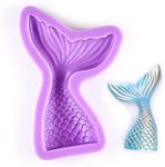 First Try Silicone Mermaid Tail Mold Baking Cake Decoration Jelly Sugar Craft Chocolate Fondant Gumpaste Pastry Clay Candy Making Ice Cube Tray Fimo Soap Molds Large 1 Pcs