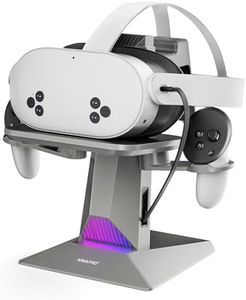ANNAPRO CD1 Charging Dock for Meta Quest 3S/3, Steam VR/Quest 2, Retractable Charging Cable to Charge VR Headset, RGB Charging Station Accessories Compatible with Elite Strap and Controllers