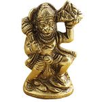 Divya Shakti Monkey God Hanuman - Handmade Brass Sculpture - Religious Figurine - 2.5 x 1.5 x 0.6 Inc