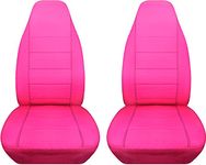Totally Covers Solid Car Seat Covers: Hot Pink - Universal Fit - Front - Buckets - Option for Airbag, Seat Belt, Armrest & Seat Release/Lever Compatible (23 Colors)