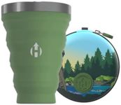 HYDAWAY Pocket Pint | 16 oz Silicone & Stainless Steel Collapsible Pint Glass & Protective Travel Case for Beer, Water & Soda, Portable Drinking Cup for Travel, Parties, Camping, Collapses to 1-inch