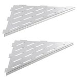 BLYLUND Corner Shower Shelves 10" 2 Pack, Steel Recessed Corner Shelf Stainless Steel Bathroom Shelf Rack for Tiled Wall, No Drilling Needed, Brushed Nickel