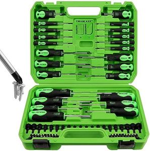 SWANLAKE 86PCS Magnetic Screwdriver Set,Includes Slotted/Phillips/Torx Mini Precision Screwdriver, Replaceable Screwdriver Bits and nut drivers With Sturdy tool box