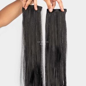 Gemeria Hair | Classic | 2 Piece Clip-In Volumizer | Straight 20" 50 Grams - Natural Black Brown