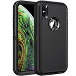 RegSun for iPhone Xs Max Case,Shockproof 3-Layer Full Body Protection [Without Screen Protector] Rugged Heavy Duty High Impact Hard Cover Case for iPhone Xs Max 6.5-inch,Black