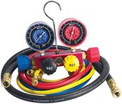 Robinair 42278 Aluminum 4-Way Manifold Gauge Set with Hoses for R-22, R-404a, and R-410a,MultiColor