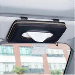 ElevatePro Auto Accessories Car Sun Visor Tissue Box Paper Napkin Holder -1pcs (Black Zip)