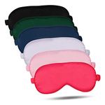 supregear Silk Sleep Masks, Comfortable Night Sleeping Silk Eye Mask Satin Eye Cover with Elastic Strap for Yoga Travel Nap Women Men, 6 Pack Color Assorted