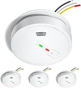 SITERLINK Smoke Detector Hardwired, Smoke Alarm Interconnected with Battery Backup, Photoelectric Fire Alarms Smoke Detectors with LED Lights, UL217 Listed Fire Alarm for House, GS517, 4 Packs