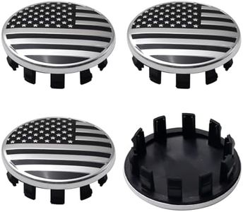 4PCS Custom 63mm 2.5" Silver and Black American Flag Style Car Hub Wheel Center Caps for Ram 1500 Wheels 2019-2022 Replacement 6KF18TRMAA Plastic Car Hubcaps