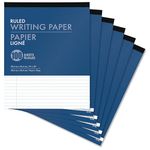 Merangue College Ruled 8 x 10-Inch Writing Note Pads, 100 Sheets Per Pad, 6 Pack, White