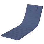 Elvoki Quilted Chaise Lounge Outdoor Patio Furniture Cushions | Water-Resistant Patio Chair Cushions | Durable, High-Density Foam Outdoor Chair Cushions (Heather Indigo, 74"x23")