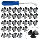 Flygun 30 PCS Car Hood Insulation Retainer Clips, 1.18In Waterproof Vehicle Fastener Replacements, Automotive Rivet Clips Accessories Compatible with Chrysler Jeep Dodge Ram #OEM 487883AA (Black)