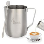 G Francis Stainless Steel Milk Frothing Pitcher with Latte Art Pen - 30oz Steaming Milk Cup Espresso Coffee Pitcher