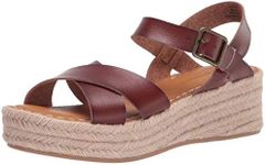 Amazon Essentials Women's Flatform Espadrille Sandal, Brown, 8.5