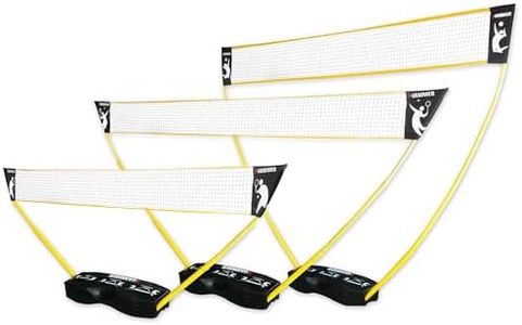 HAMMER 3 in 1 Netz Set für Volleyball, Badminton & Tennis, Spaß für jung und alt, mit Tragekoffer/Pfostenständer, leichter Aufbau, schnell verstaut und leicht transportiert