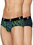 XYXX Men's Modal All Over Print Briefs (Pack of 2) (XYBRF_R5_02_Lightning Bolt+Yoga Pet_XL)